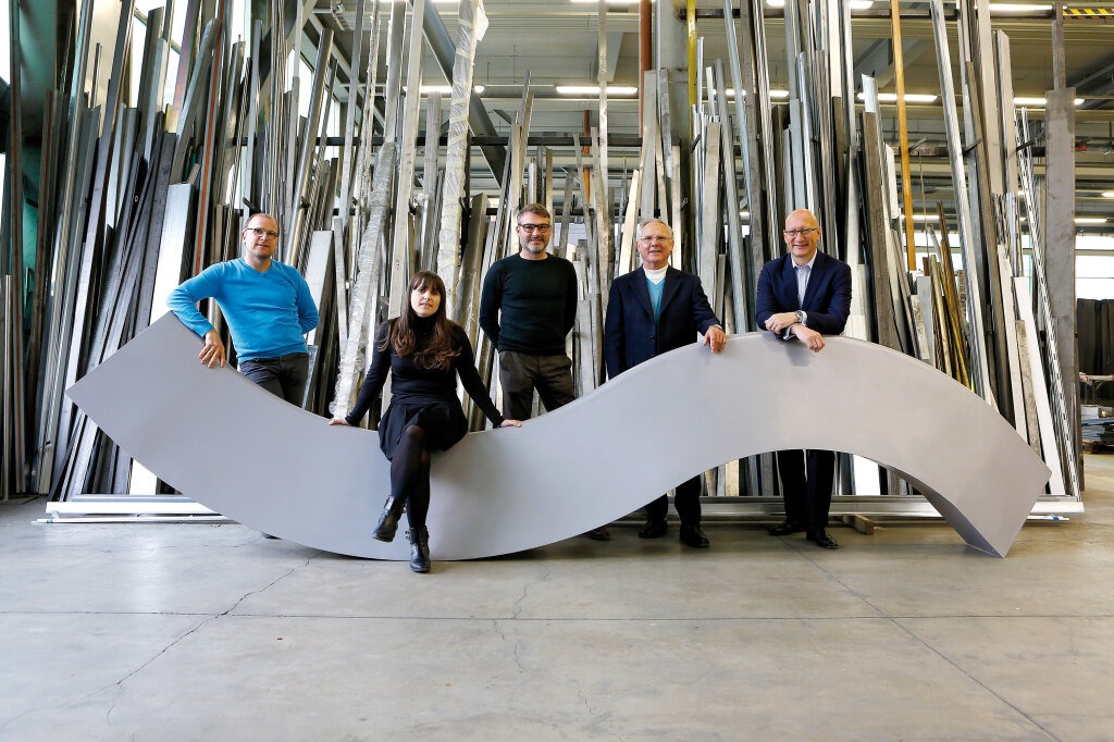 Die Geschäftsleitung von Frener & Reifer (von links): Bernhard Reifer, Stefanie Frener, Michael und Franz Reifer sowie Geschäftsführer Thomas Geissler. Foto: Alexander Alber