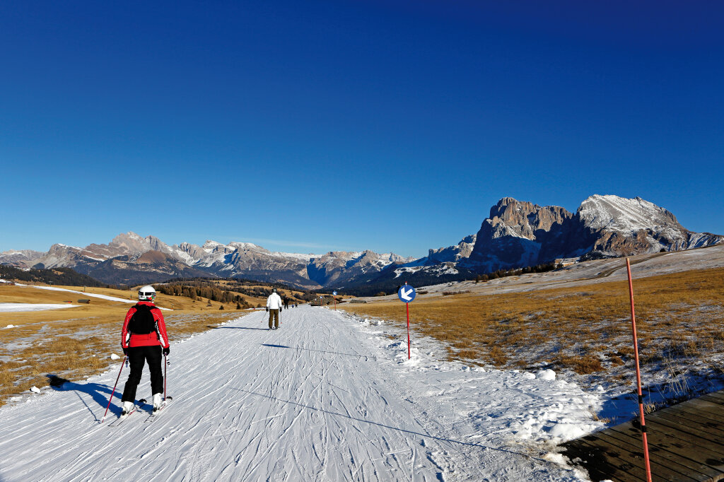 Pistenfreuden auf der Seiser Alm: Großer ökologischer Fußabdruck. Foto: Alexander Alber
