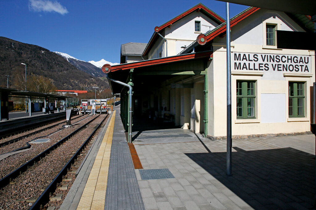 Bahnhof Mals: Anbindung in die Schweiz oder nach Tirol? Foto: Alexander Alber