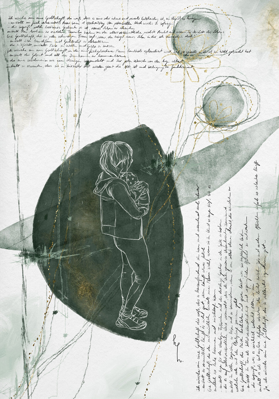 Iris Rabensteiner schreibt über die Sonnen-, vor allem aber über die Schattenseiten des Mamaseins. Ihre Texte kombiniert sie mit selbst gezeichneten Bildern. Hier zu sehen: ihr Wunschzettel zum Muttertag. Foto: Illustration: Iris Rabensteiner