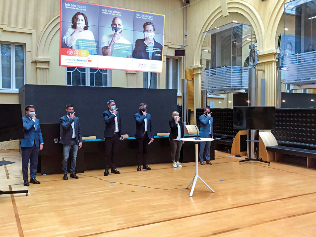 Eröffnung der Kampagne „Ich bin dabei“ im Bozner Palais Widmann: „Danach ist man immer gescheiter.“ Foto: Markus Larcher