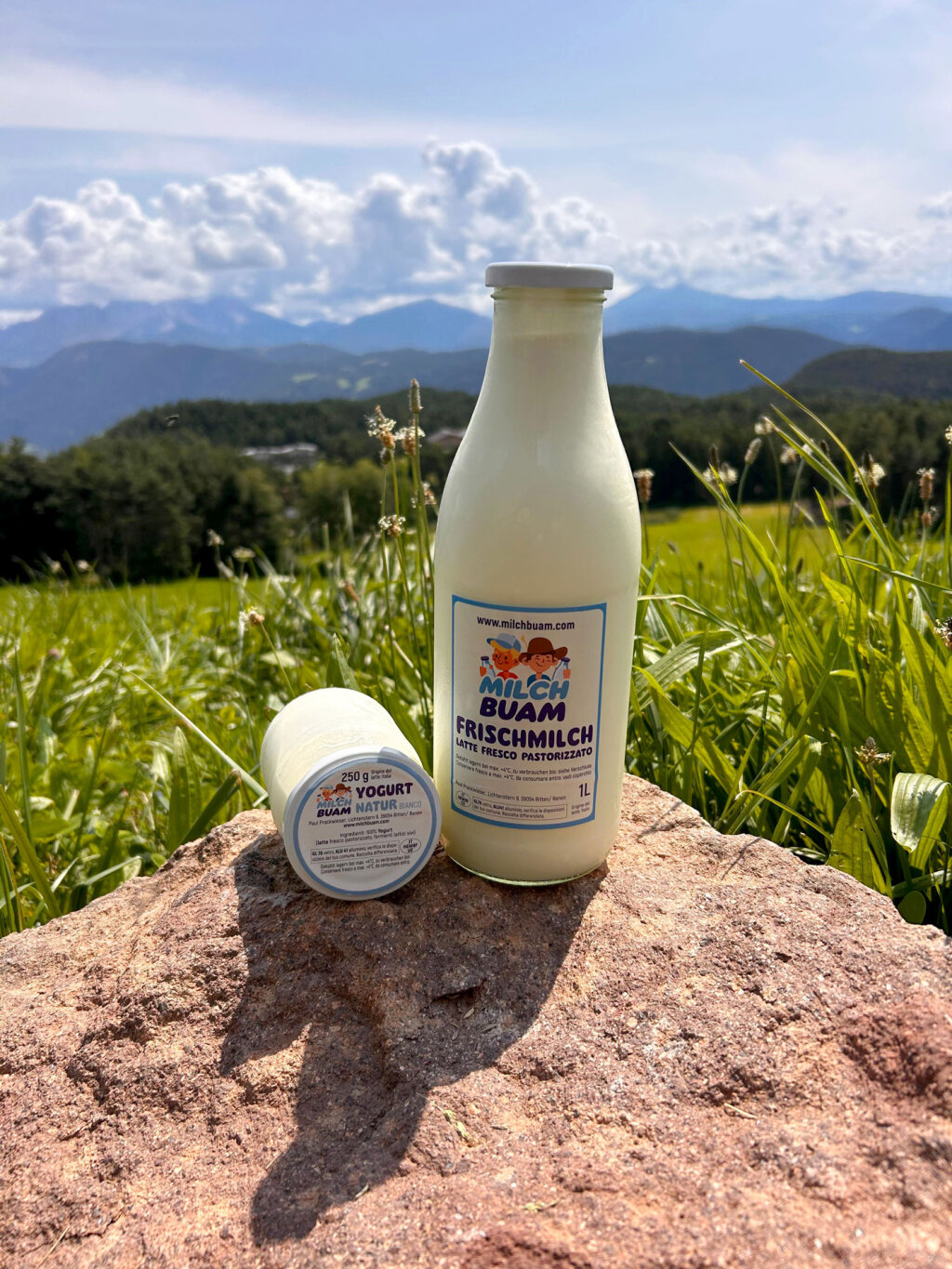 Frischmilch direkt vom Hof, das ist ein System, das eher aus Österreich und Bayern bekannt ist. In den letzten Jahren haben auch einige wenige Südtiroler Bauern begonnen, ihre Milch selbst zu vermarkten. Im Bild die Milch der „Milchbuam“ vom Ritten. Foto: Milchbuam