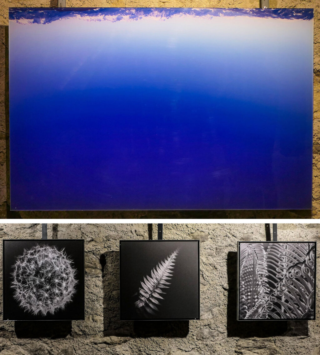 Fotografische Ergänzung: Doppelausstellung von Martin Geier (oben) und Günther Abler (darunter) im Naturnser Steghof. Foto: Andy Geier