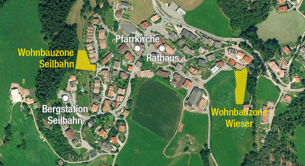Vöran erhält zwei neue Wohnbauzonen: Endlich eine Lösung. Foto: Geobrowser