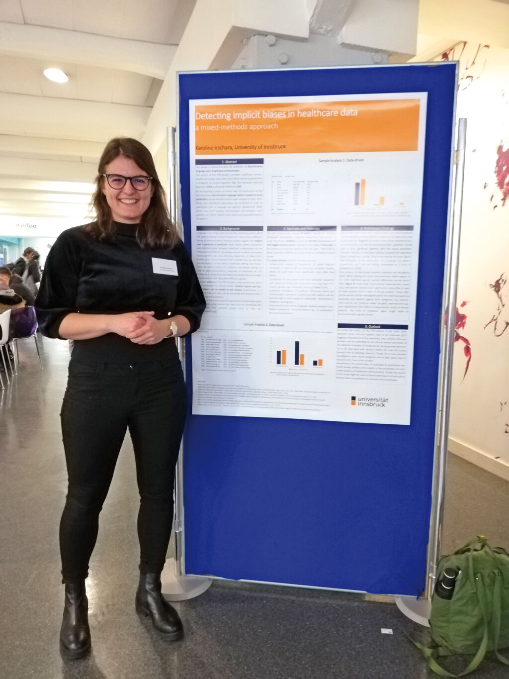 Beim Workshop in London stellt Karoline Irschara ihre Forschung vor. In 100.000 radiologischen Befunden (51 Prozent männlich, 49 Prozent weiblich), stellt sie Benachteiligungen fest. Foto: Privat